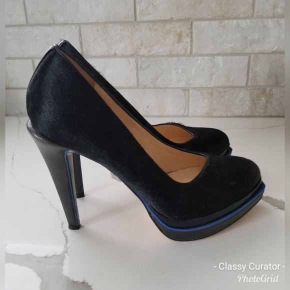 Like New! COLE HAAN calf hair double platform heel - Picture 3 of 6